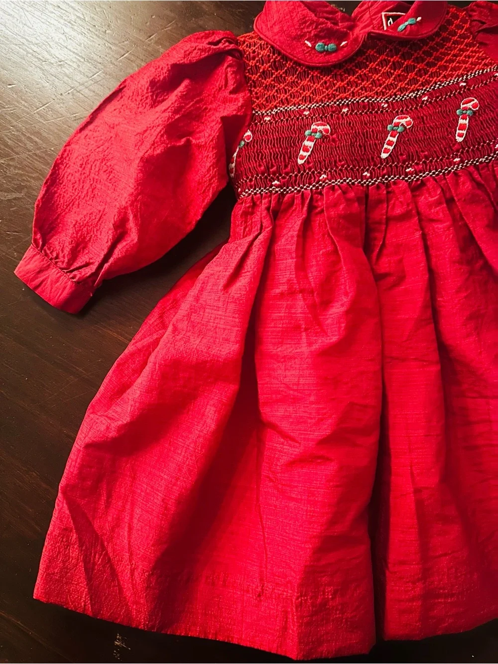 Girl’s Toddler Chocolate Soup Red Holiday Candy Cane Dress